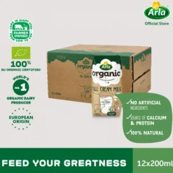 Arla Organic UHT Full Cream Milk (12x200ml)