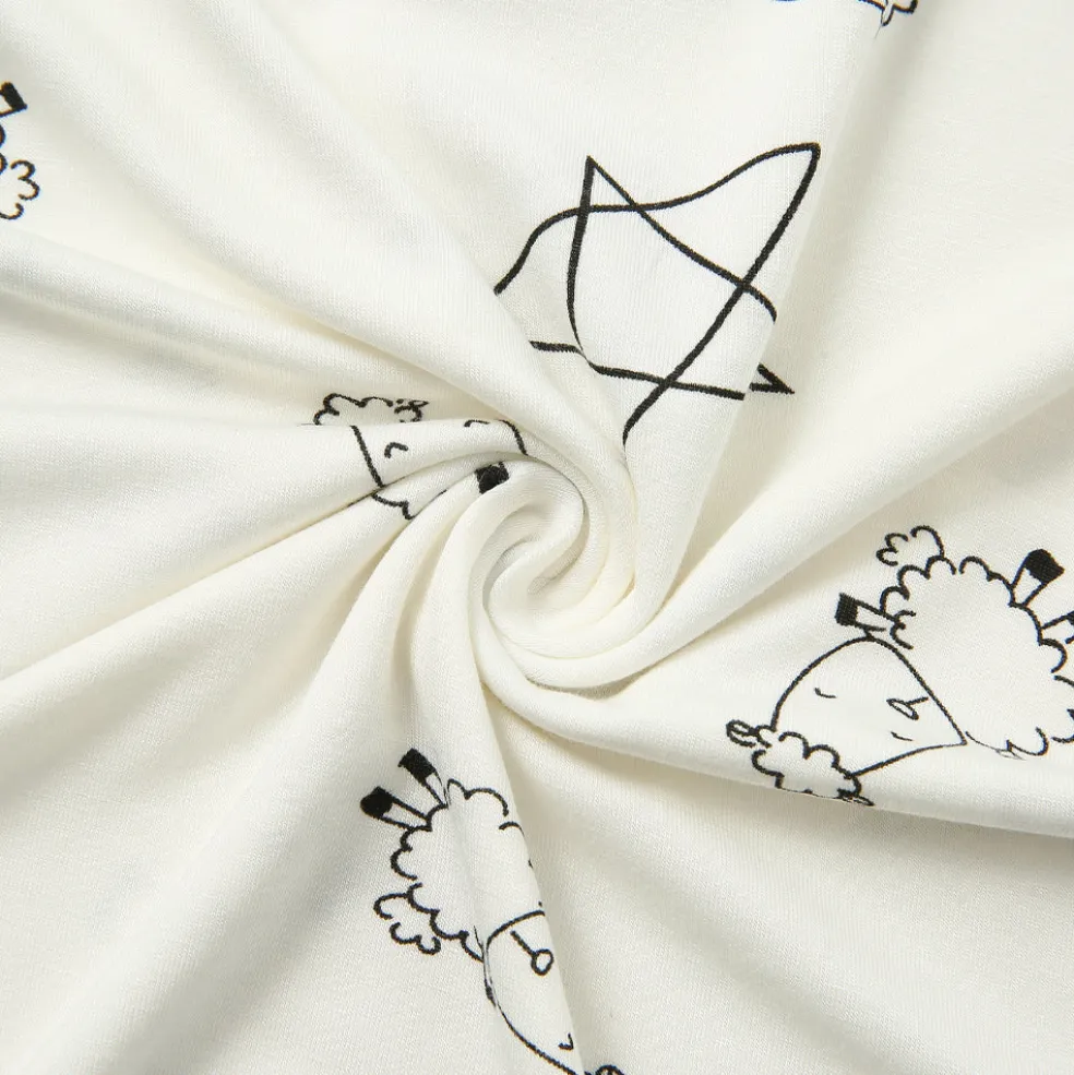 Baa Baa Sheepz Pyjamas Set Cute Big Star & Sheepz - White