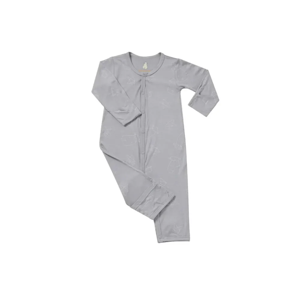Baa Baa Sheepz Romper Cute Big Star & Head - Grey
