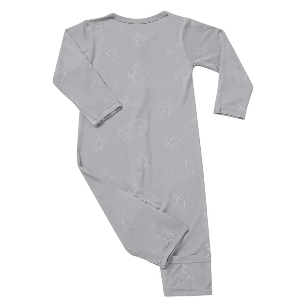 Baa Baa Sheepz Romper Cute Big Star & Head - Grey