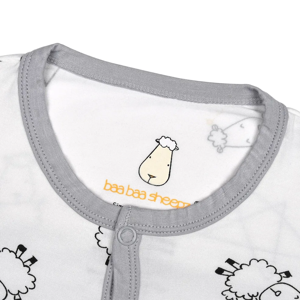 Baa Baa Sheepz Romper Cute Big Star & Sheepz - White