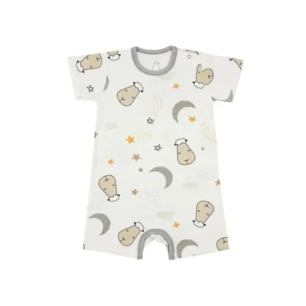 Baa Baa Sheepz Romper Short Sleeve Goodnight Baa Baa White