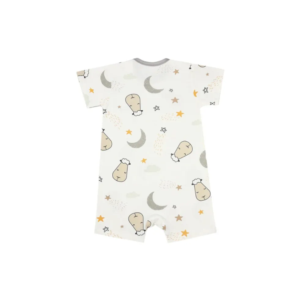 Baa Baa Sheepz Romper Short Sleeve Goodnight Baa Baa White