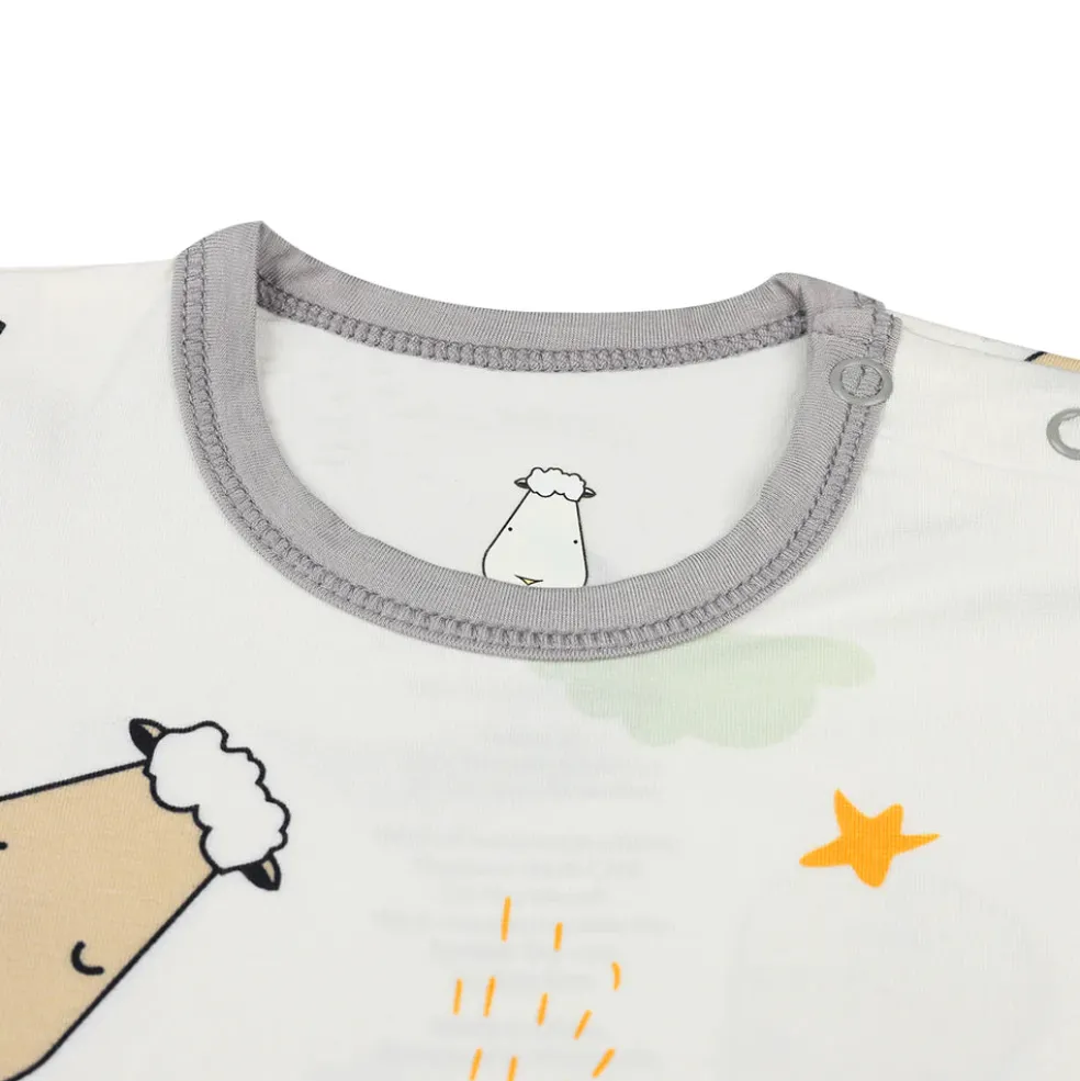 Baa Baa Sheepz Romper Short Sleeve Goodnight Baa Baa White