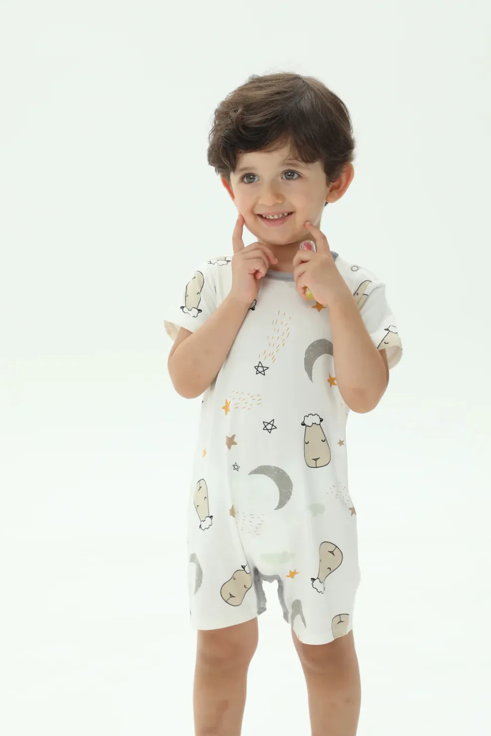 Baa Baa Sheepz Romper Short Sleeve Goodnight Baa Baa White