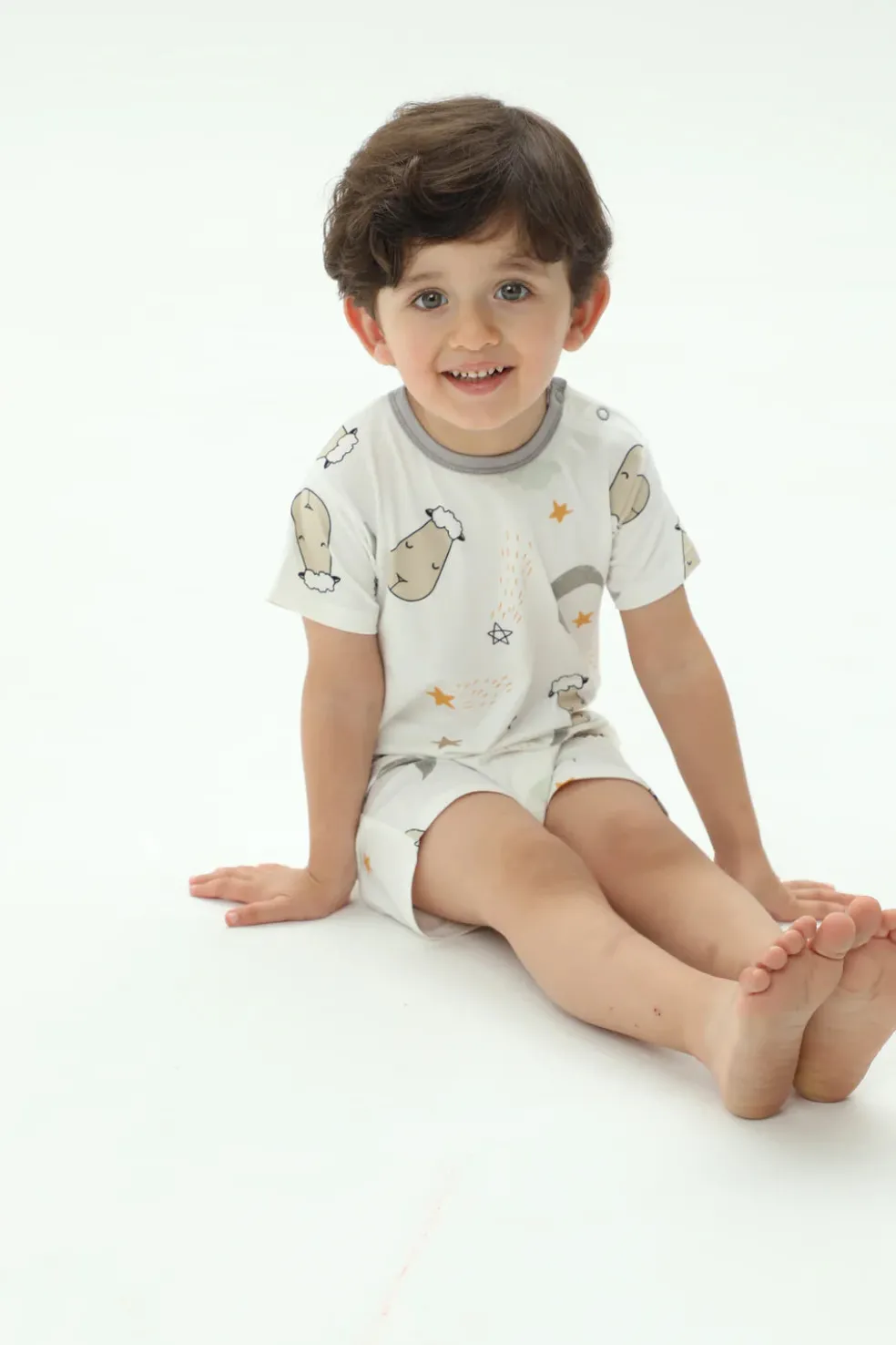 Baa Baa Sheepz Romper Short Sleeve Goodnight Baa Baa White