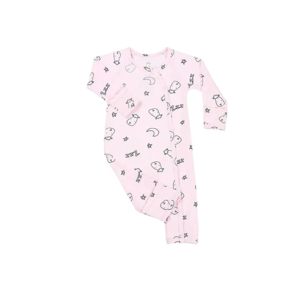 Baa Baa Sheepz Romper Side Snap Sweet Dreams Baa Baa - Pink