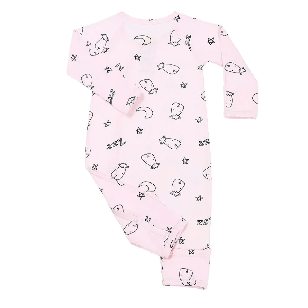 Baa Baa Sheepz Romper Side Snap Sweet Dreams Baa Baa - Pink