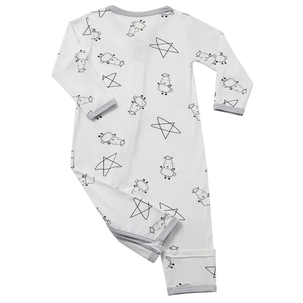 Baa Baa Sheepz Romper Zip Cute Big Star & Sheepz - White