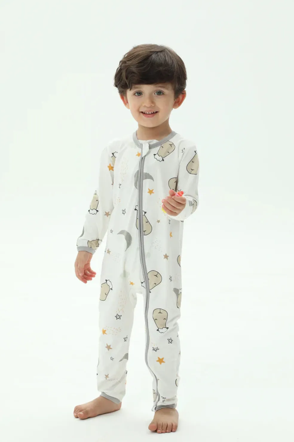 Baa Baa Sheepz Romper Zip Goodnight Baa Baa White