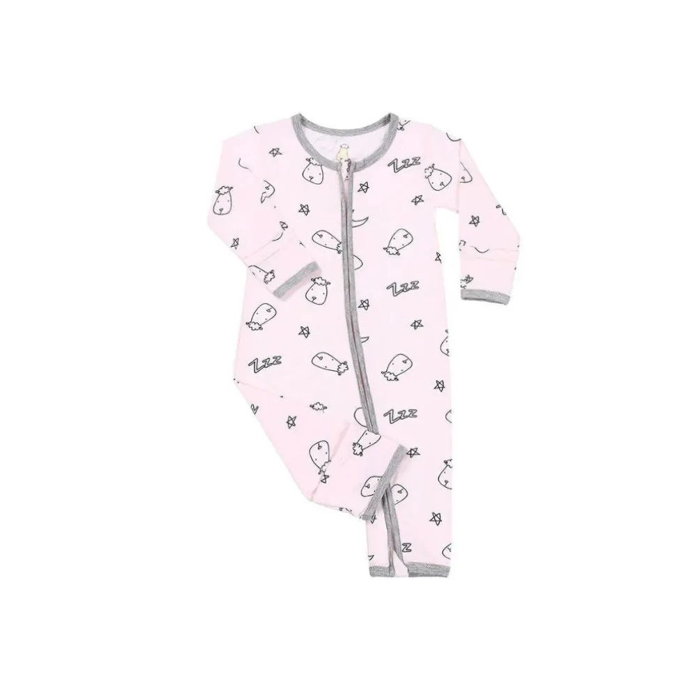 Baa Baa Sheepz Romper Zip Seet Dreams Baa Baa - Pink