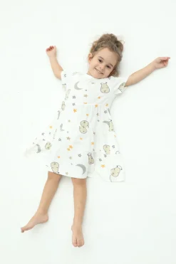 Baa Baa Sheepz Tiered Dress Goodnight Baa Baa White