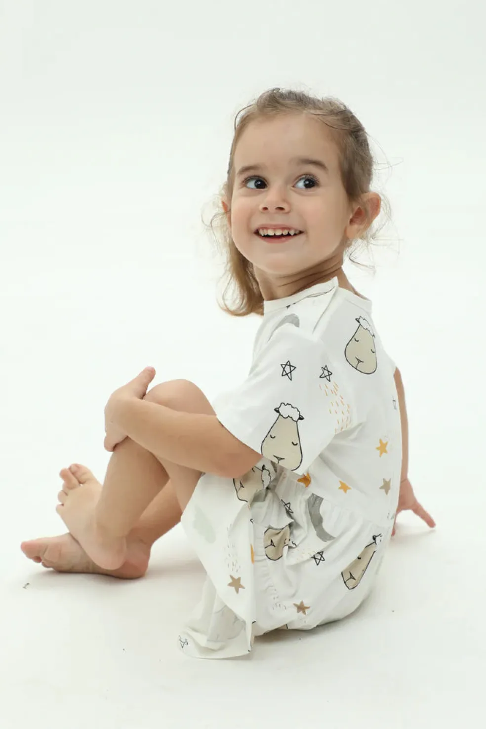 Baa Baa Sheepz Tiered Dress Goodnight Baa Baa White