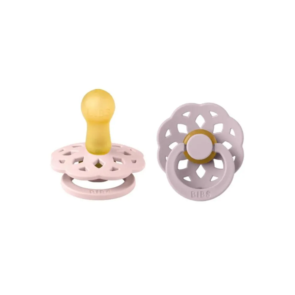 BIBS Boheme Latex Pacifier Twin Pack - Blossom / Dusky Lilac