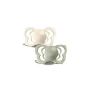 BIBS Couture 2 Pack Ivory/Sage Silcone Pacifier 0-6 Months
