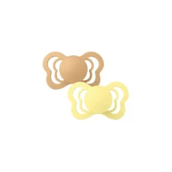 BIBS Couture Silicone Pacifier Twin Pack Desert Sand / Sunshine