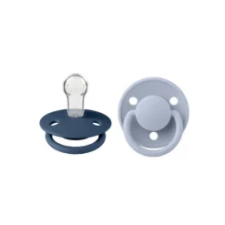 BIBS De Lux Silicone Pacifier Twin Pack - 0-3 years Blue / Steel Blue