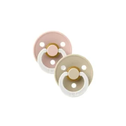 BIBS Natural Rubber Latex Pacifier Twin Pack - Blush Night / Vanilla Night