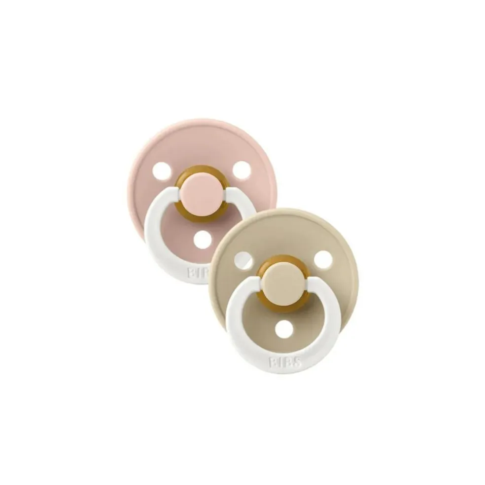 BIBS Natural Rubber Latex Pacifier Twin Pack - Blush Night / Vanilla Night