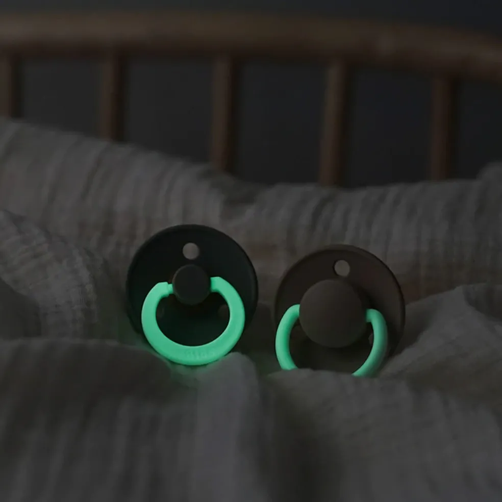 BIBS Natural Rubber Latex Pacifier Twin Pack - Blush Night / Vanilla Night