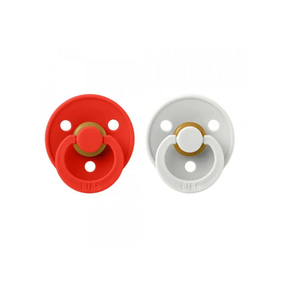 BIBS Natural Rubber Pacifier Twin Pack - Candy Apple / Haze 0-6 Months