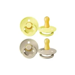 BIBS Natural Rubber Pacifier Twin Pack - Sunshine and Sand 6-18Months