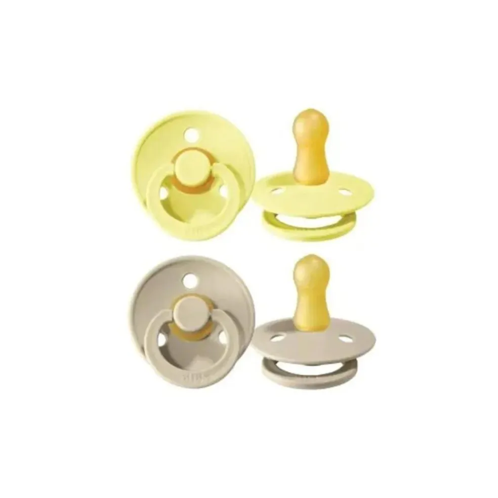 BIBS Natural Rubber Pacifier Twin Pack - Sunshine and Sand 6-18Months