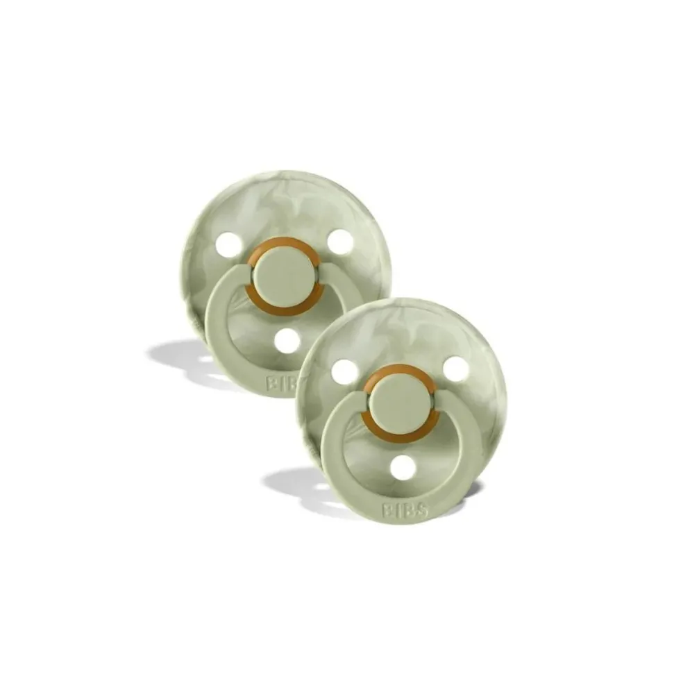 BIBS Tie Dye Latex Pacifier Twin Pack - Sage Ivory/Sage Ivory
