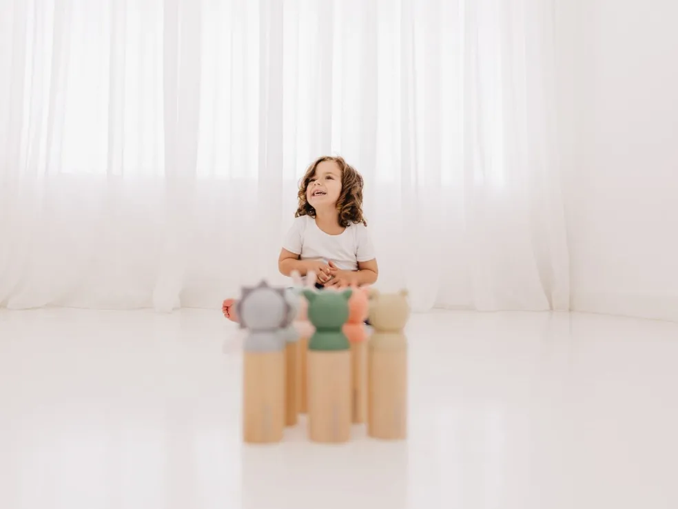Bubble Wooden Animal Bowling Set