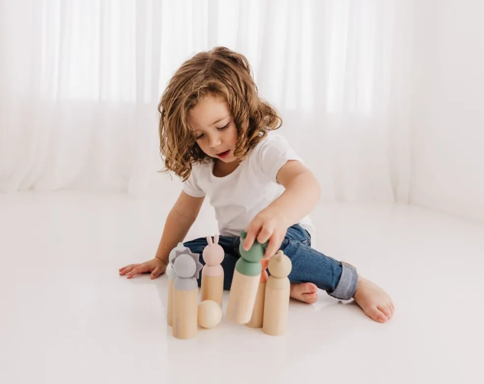 Bubble Wooden Animal Bowling Set