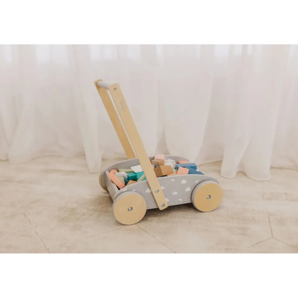 Bubble Wooden Baby Push Cart