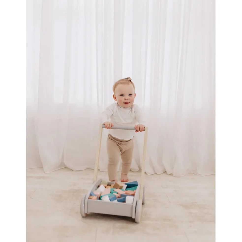 Bubble Wooden Baby Push Cart