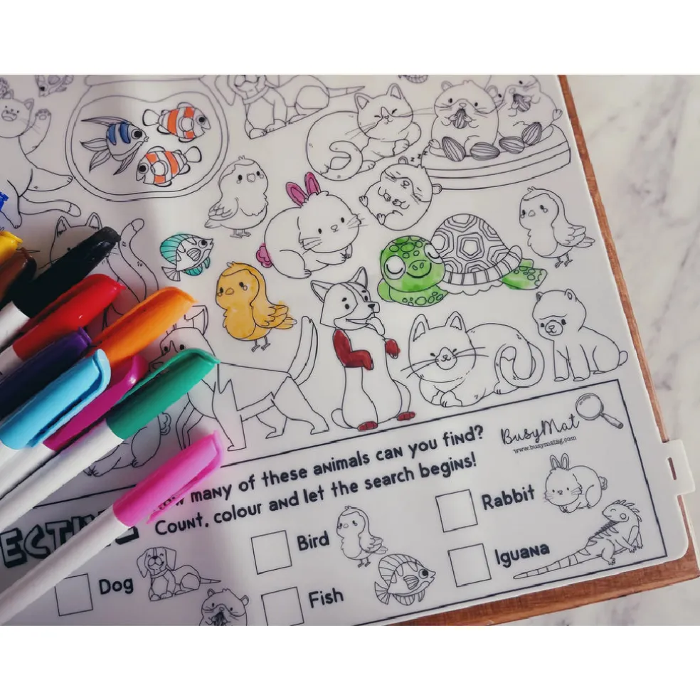 Busymat Large Placemat - Busy Detective: Pets