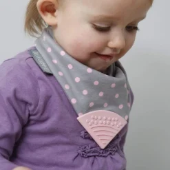 Cheeky Chompers Polka Dot Pink Neckerchew - Teething Dribble Bib