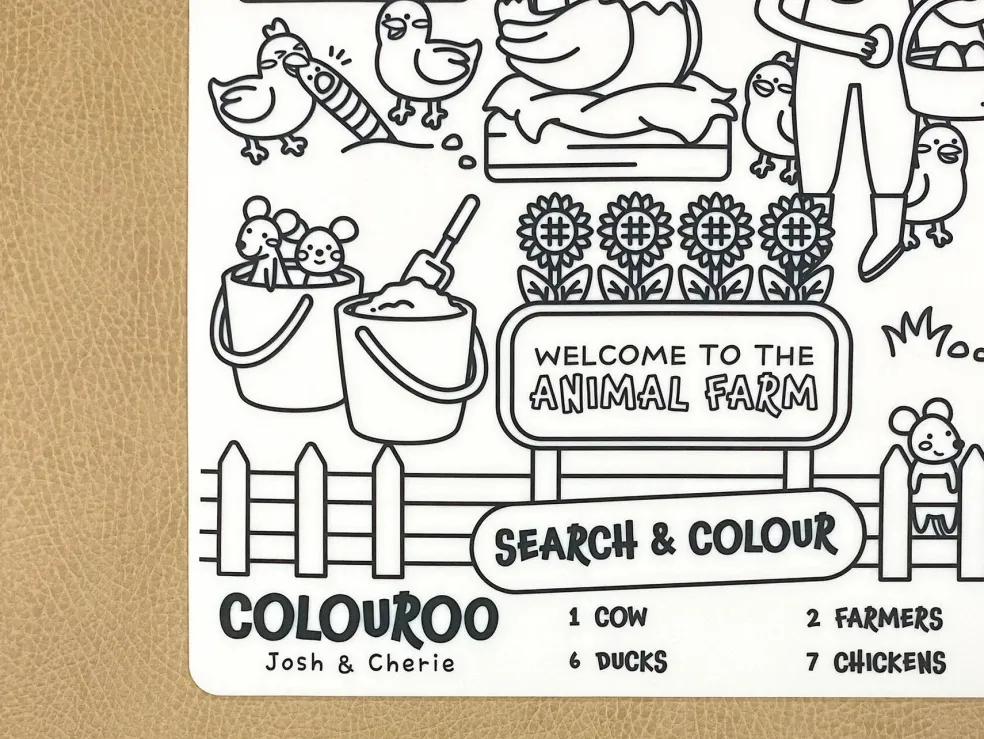 Colouroo Animal Farm: Search & Colour Mat