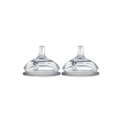 Comotomo 2 Pack Silicone Replacement Nipple, Medium Flow (3-6months)