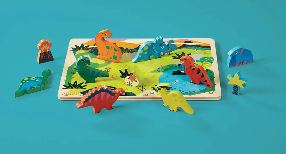 Crocodile Creek 16-Piece Wood Puzzle (Dinosaur)