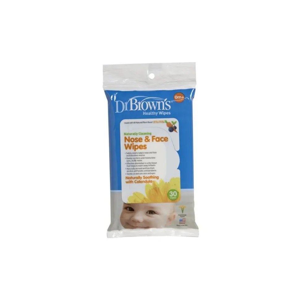 Dr Brown's Nose and Face Wipes - 30 pieces per pack