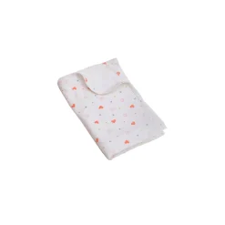 Elly Jersey Blanket - White Hearts