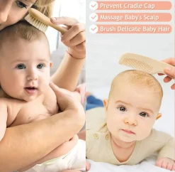 Haakaa Goat Wool Baby Brush & Comb Set
