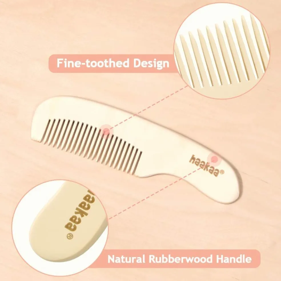 Haakaa Goat Wool Baby Brush & Comb Set