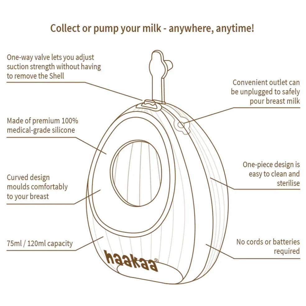 Haakaa Shell Wearable Silicone Breast Pump 120ML