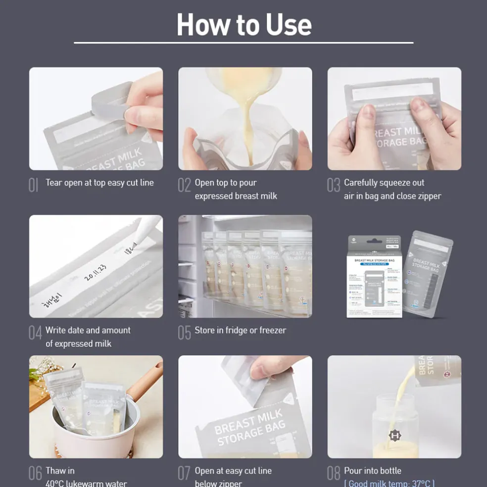 Haenim Disposable Breast Milk Storage Bag 180ml (30pcs)