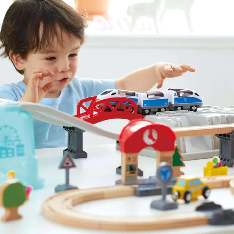 Hape Boxed City Railway Set with a Bullet Train