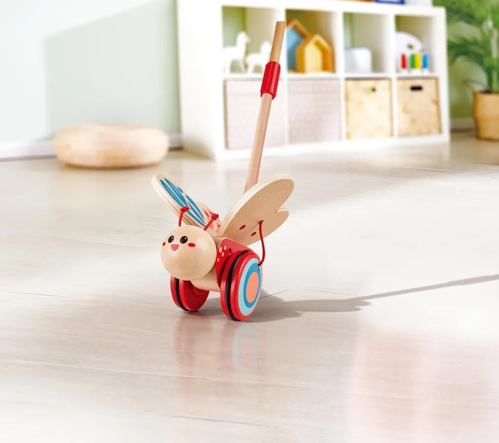 Hape Butterfly Push Pull Wooden Toy