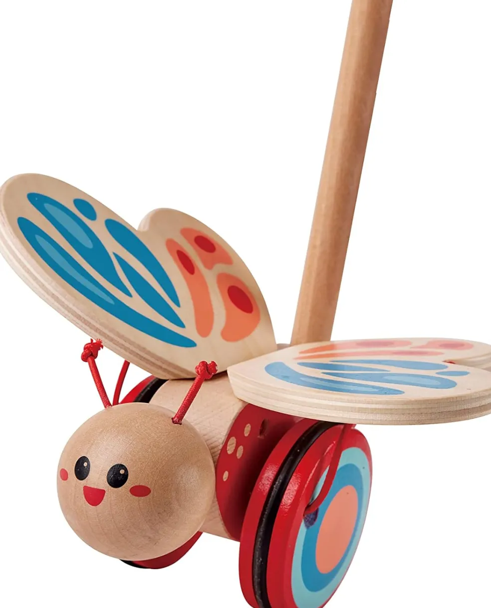 Hape Butterfly Push Pull Wooden Toy