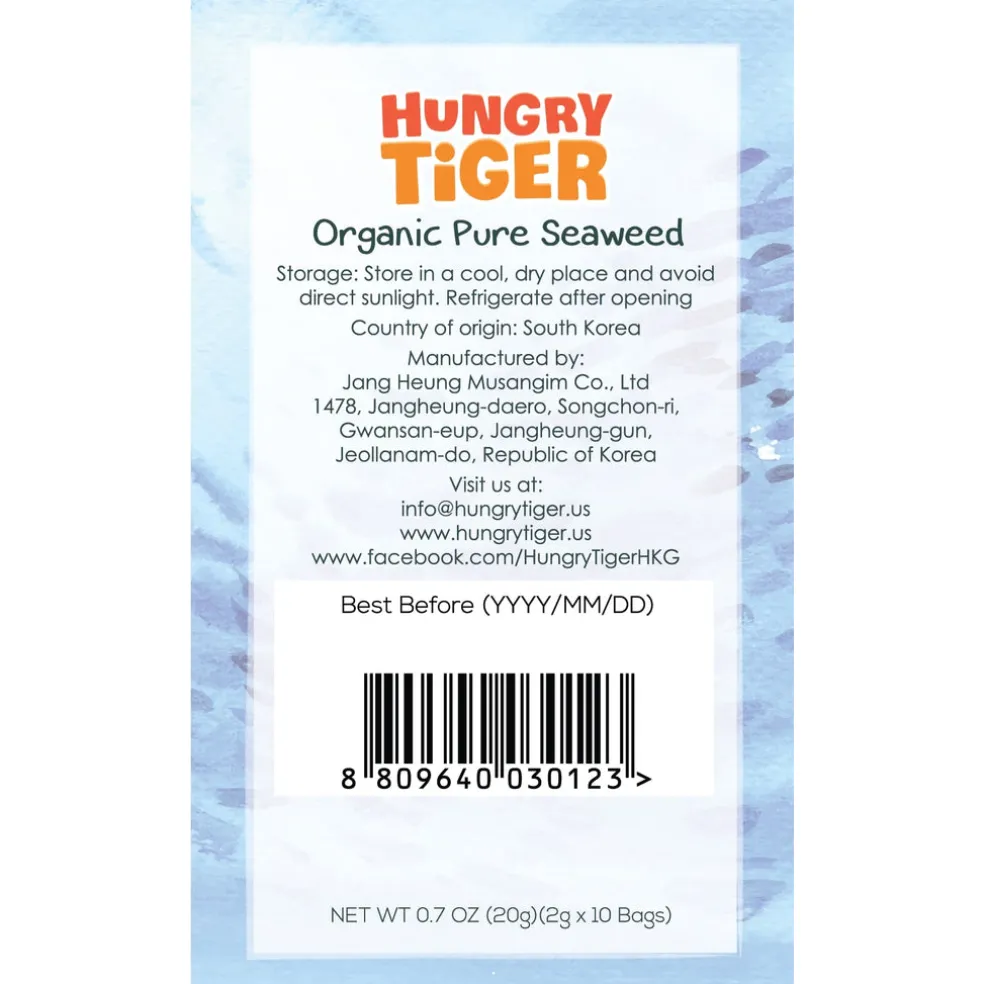Hungry Tiger Organic Pure Seaweed Snacks