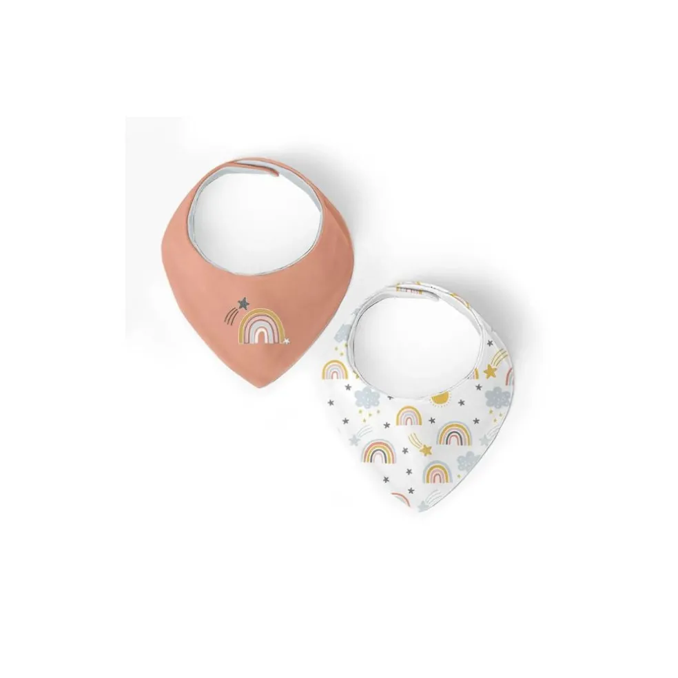Kushies Bandana Bib 2 Pack - Rainbow