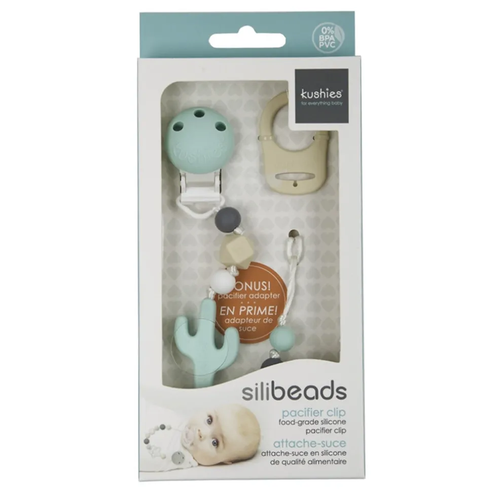 Kushies Silibeads Pacifier Clip - Cactus