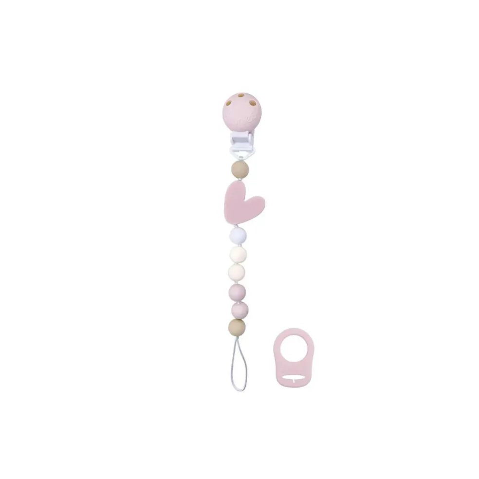 Kushies Silibeads Pacifier Clip - Heart
